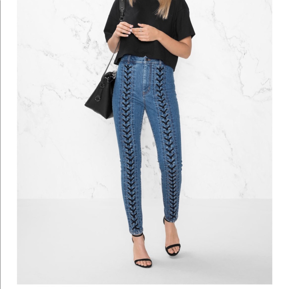 & Other Stories Lace-Up Denim Jeans